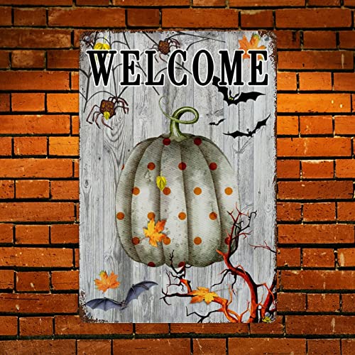 Plaque citrouille Halloween en métal : transformez facilement votre mur de buanderie