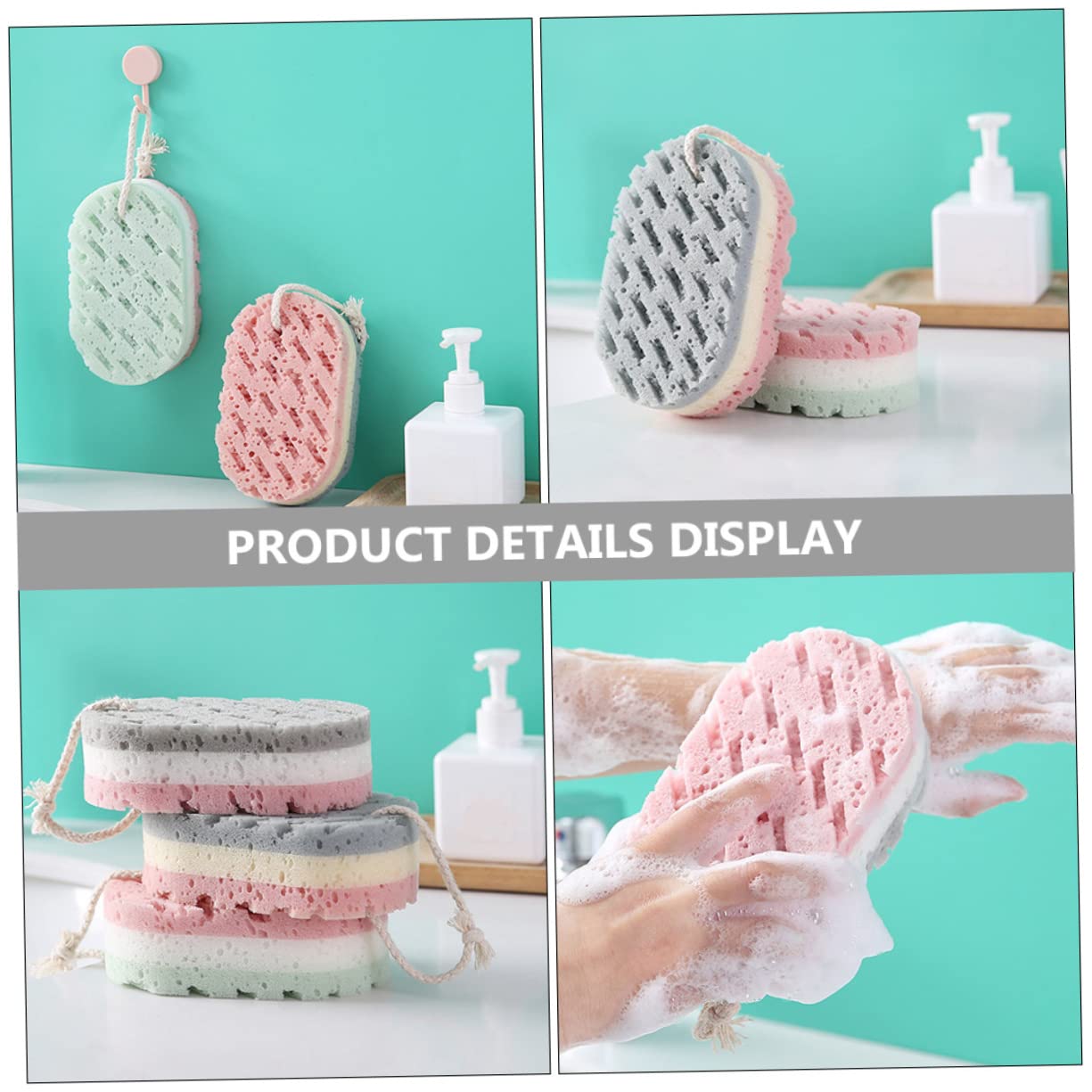 Ipetboom 12piezas Esponja De Exfoliante Reutilizable De Esponjas De Baño De Doble Cara Para Limpieza Corporal Rica y Masaje