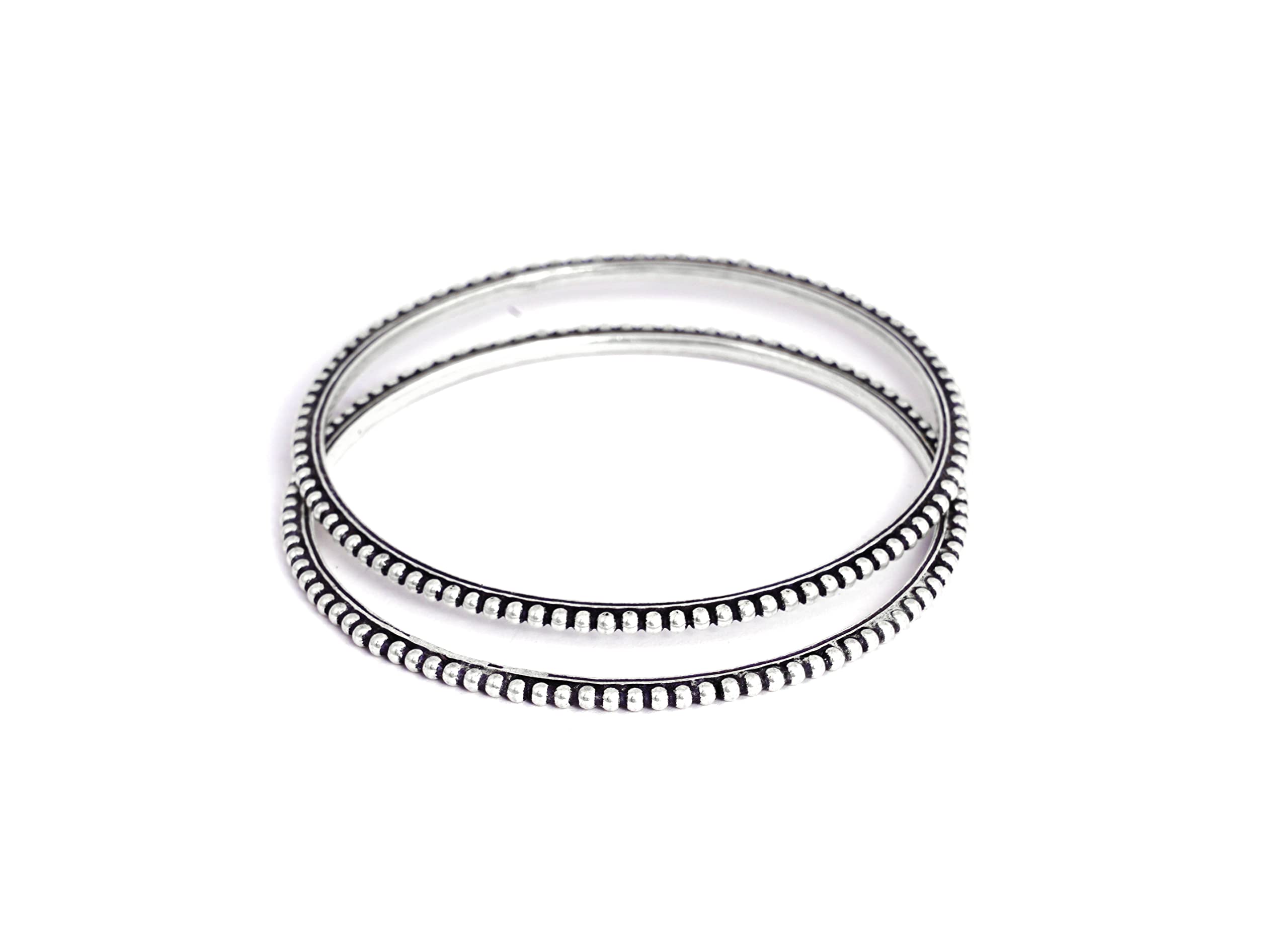 Shyle 925 Sterling Silver Bangle/Bracelet, Adya Fine Daana Intricate Bangles, Well Stamped with 92.5, Traditional Silver Jewellery, Oxidized Bangle/Bracelet, Womens Accessory (B0BKZJ5FVN) Amazon Price History, Amazon Price Tracker