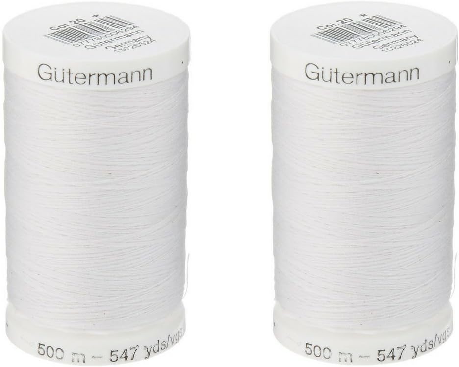 Gutermann 24333 Sew-All Thread 547 Yards-Nu White (2-Pack, White)