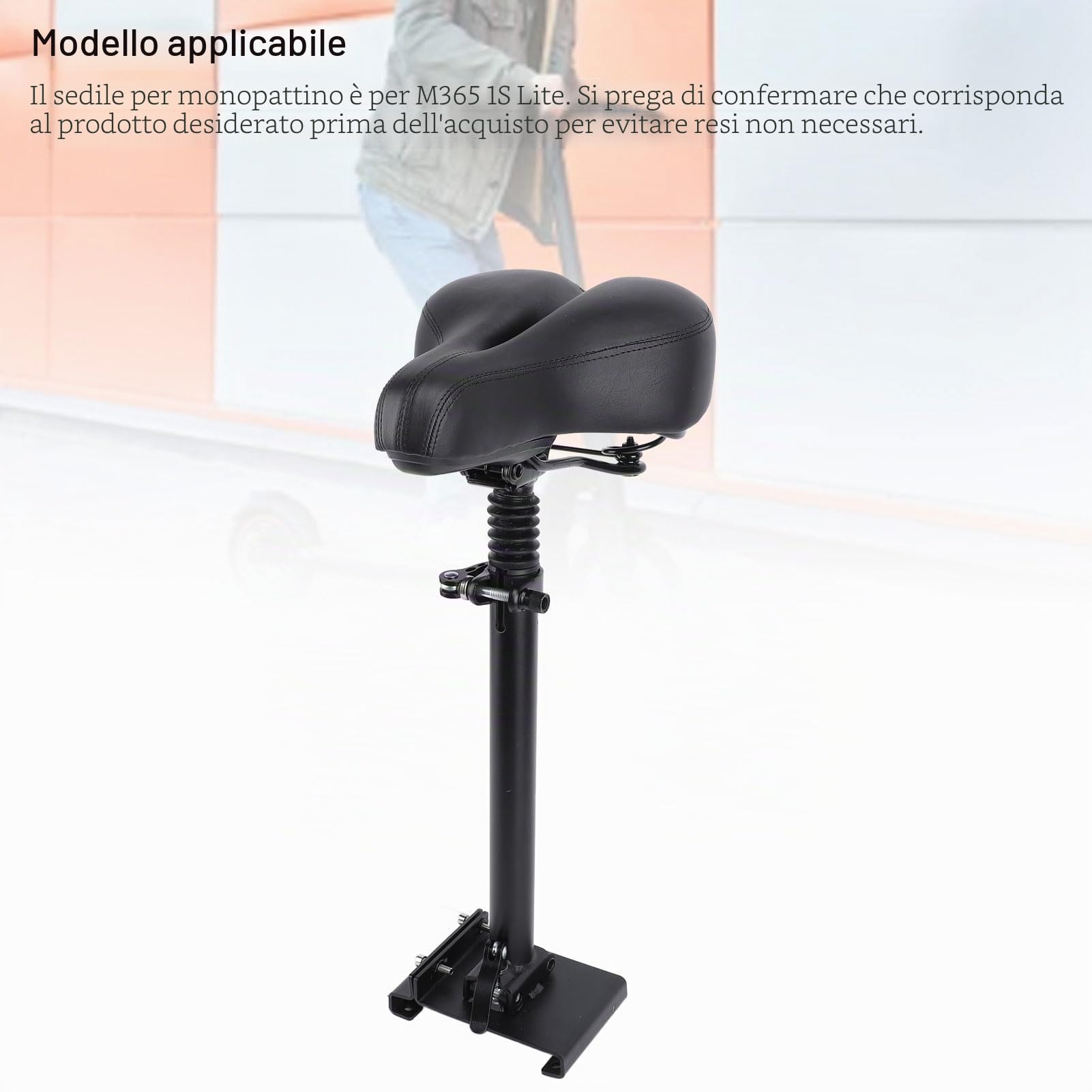 Sedile per Scooter Elettrico per Xiaomi M365 1S Lite, Sella Regolabile in Lega di Alluminio con Chiave Cacciavite a Staffa