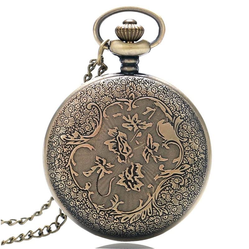 Image of AUGEN Premium Pocket Watch Metal Keychain Pirate 2 Retro Vintage for Gifting With Key Ring Anti-Rust (Pack Of 1)