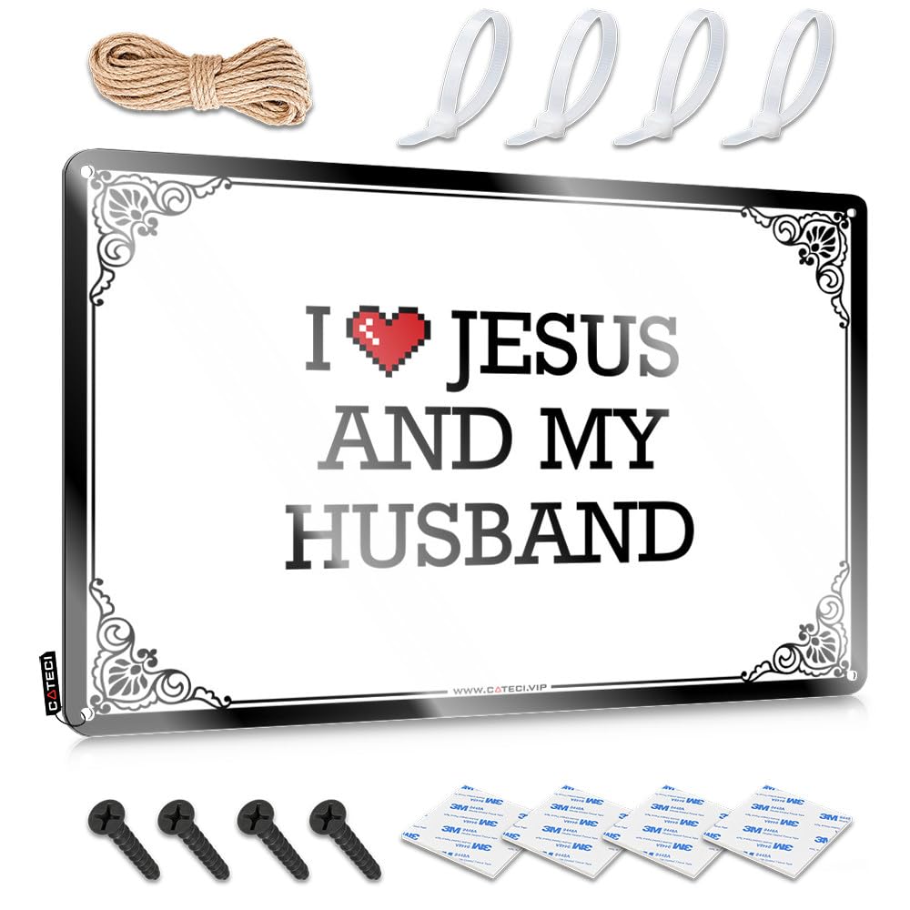 Farmhouse Signs Rustic Ready To Hang - I Love Jesus & My Husband Collection For Barn(30X40CM)