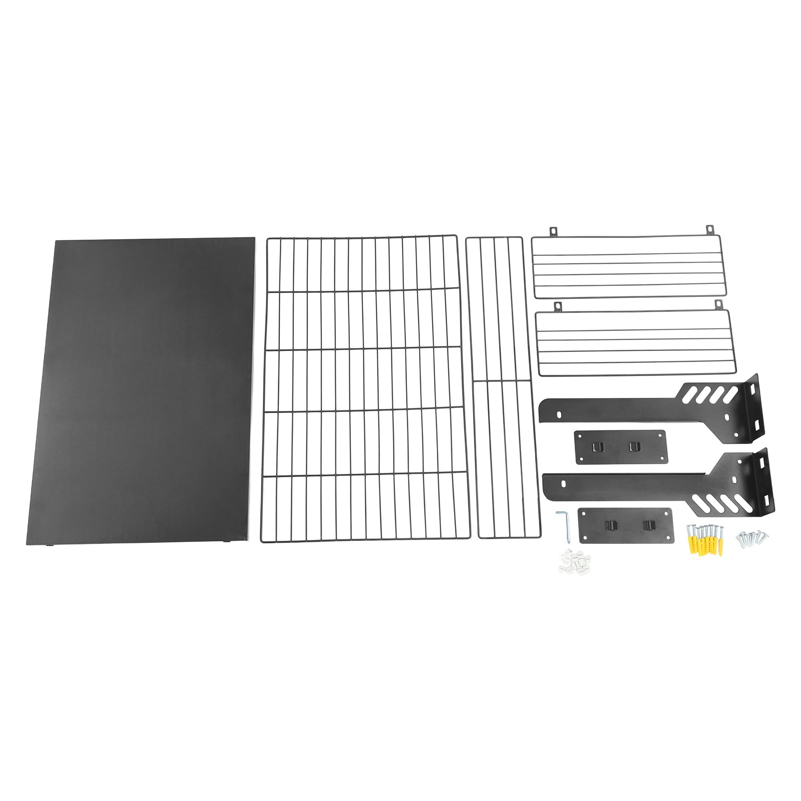 Mikrowellenregal Wandmontage ohne Bohren, 55x35x20cm Kohlenstoffstahl Küchenregal mit 33 lbs Tragfähigkeit, schwarzes Wandregal für Mikrowelle, Toaster, Backzubehör – bohrfreie Montage