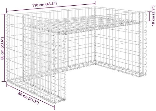 Miniatura 6 de vidaXL Cochera para cortacésped robot, cubierta de automóvil con cama elevada de gaviones, refugio de cortacésped robótico, casa robótica para patio