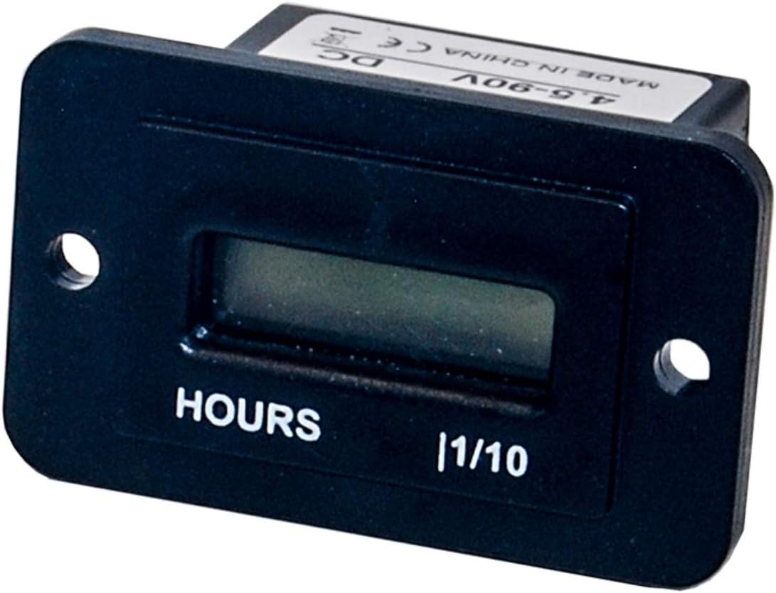 (W) Rectangle LCD OZ-USA Hour Meter Gauge 9-12-24-48-90 Volt Golf Cart Forklift Digital RV