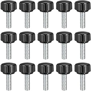 Tool parts M5 x 20mm Male Thread Knurled Clamping Knobs Grip Thumb Screw On Type 15 Pcs