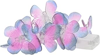 Color Butterfly Lights String 10 LED Lights 1.5 Meter Battery Powered Butterfly Fairies Night Lamp for Garden Decoration Butterfly Fairies Lights, Purple