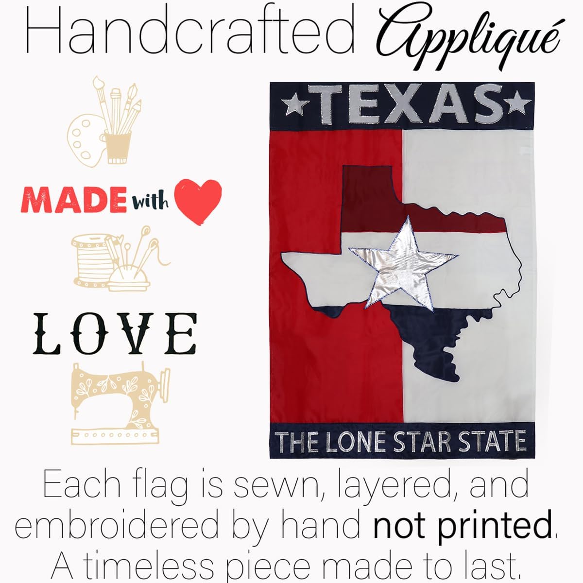 Texas Flag Pole Kit for Independence Day Decoration Flagpole Bracket American Banner Mexican Decor Memorial Lone Star Poster Home Canva Applique Patriotic State Tapestry Bandera USA Texan Pride Gifts - Image 2