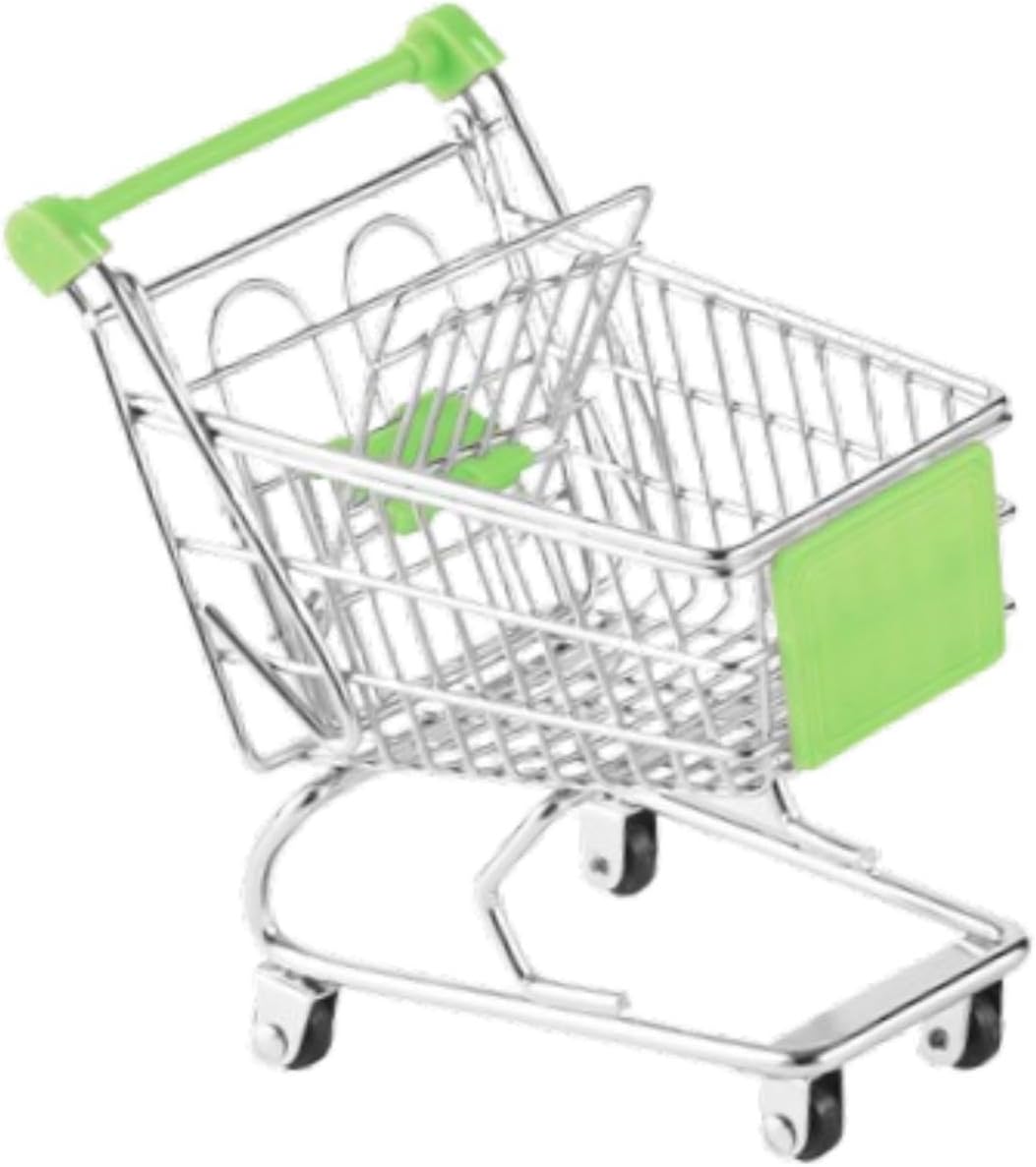 BNF Mini Shopping Cart Decorative Ornament Creative Mini Supermarket Storage Toy Green | Home & Garden | Household Supplies & Cleaning | Home Organization | Storage Boxes