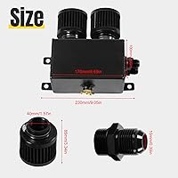 Vista 2 de Universal Aluminio AN10 1.2L Twin Baffle Dual Filter Motor Oil Catch Can Tanque con 2 filtros de aire Depósito de captura de aceite Tanque de lata