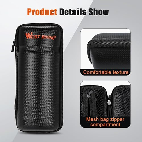 Miniatura 4 de Soporte para botella de agua para bicicleta con bolsa de almacenamiento, jaula ligera y duradera, kits de reparación de bicicletas portátiles, bolsa