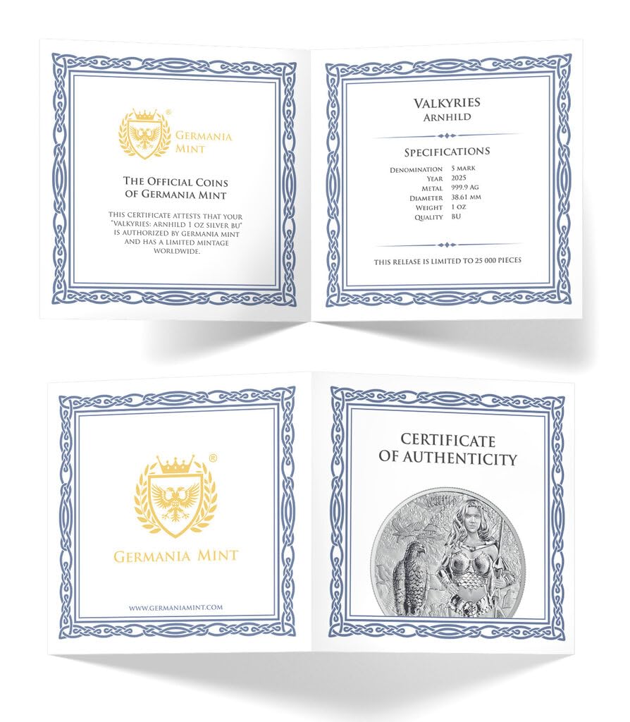 1 unze Silbermünze Germania Mint - Valkyries Series: Arnhild 2025 1 oz Silber Silver Silber silver coin nur 25.000 Stück weltweit!