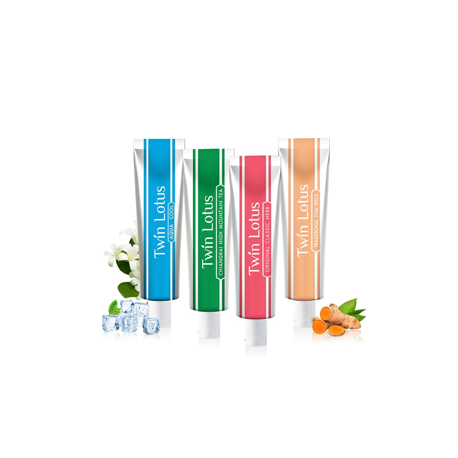 Twin Lotus Original Herbal Toothpaste - Travel Size 0.88 oz, Pack of 4 - Fluoride-Free, Fresh Mint - Natural, Non GMO, Fluoride Free, Gluten Free,Oral Care, Freshens Breath