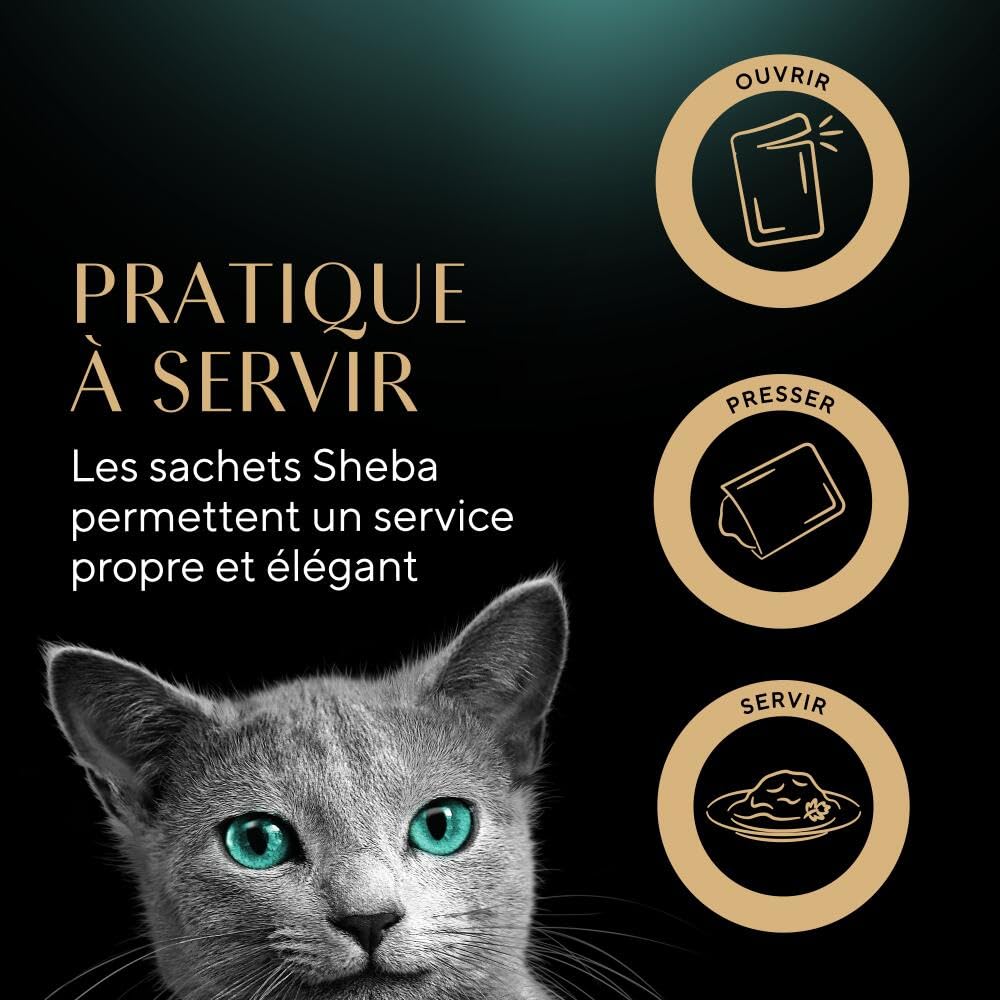 Sheba Délices du Jour Sachets Fraîcheur 6 X 50 g Sélection à La Volaille en Sauce - Pack de 12