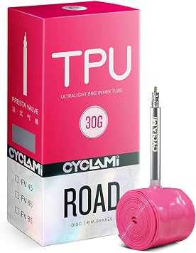 TPU Inner Tubes 700 x 18-32c Upgraded Inner Tubes Ultra-Light 30g Bicycle Inner Tube with 45/65/85mm Length of Presta Metal Valve for Road Bike TubesInclude Bike Tube Patch Repair Kit