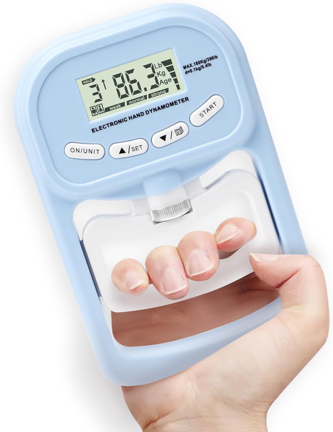 Hand Grip Strength Tester,Electronic Hand Grip Dynamometer,Digital Hand Grip Strength Trainer for Physical Training 396 Lbs for Sport Home School