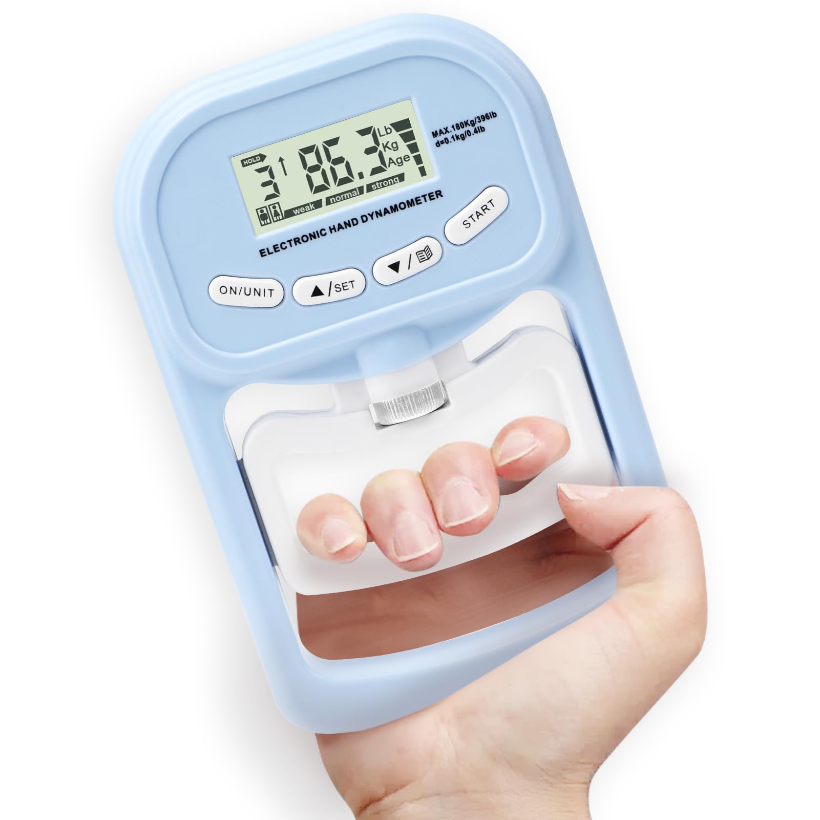 Hand Grip Strength Tester,Electronic Hand Grip Dynamometer,Digital Hand Grip Strength Trainer for Physical Training 396 Lbs for Sport Home School