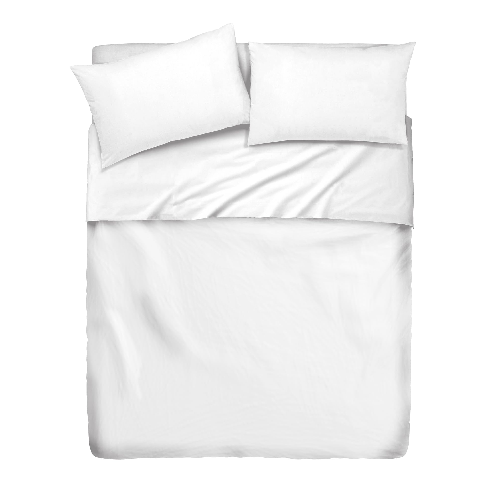Ruggeri Completo Letto Matrimoniale - Made in Italy - 100% Raso di Puro Cotone - Collezione Di Raso in Raso by (Bianco)
