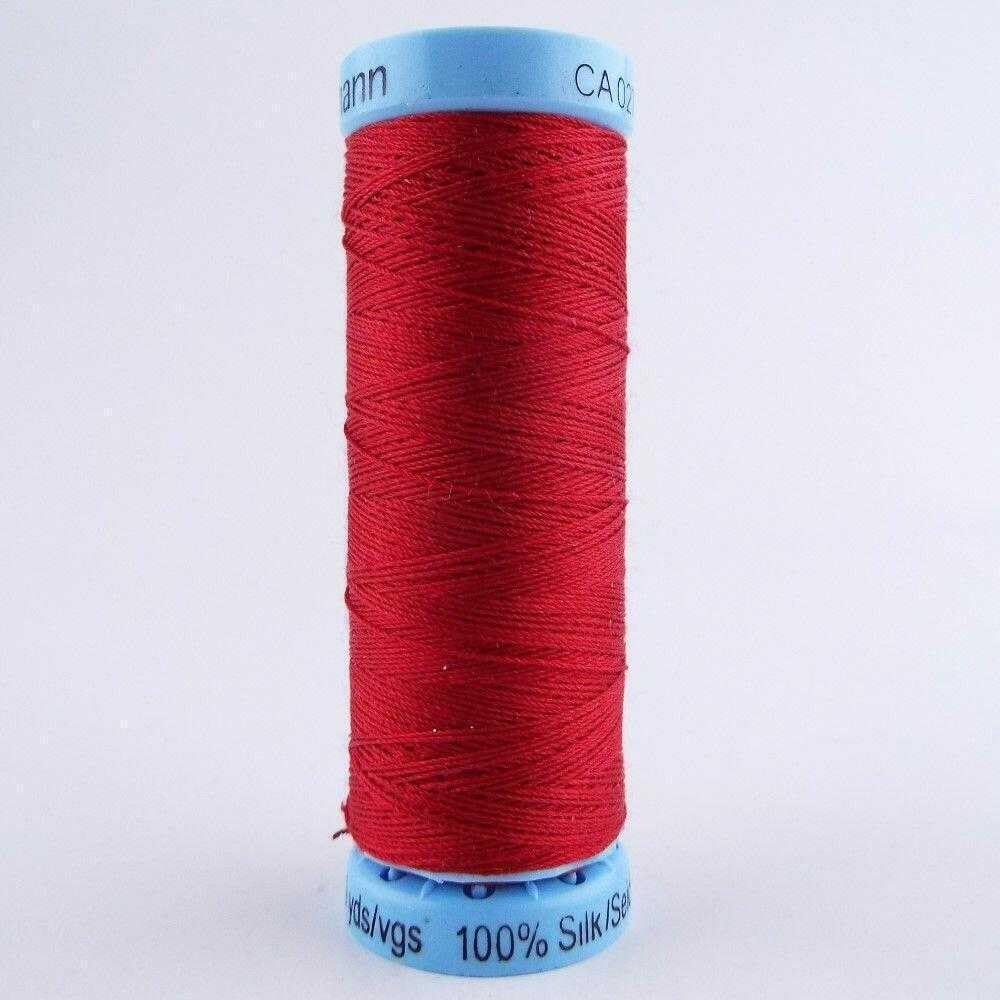 Pure Silk Thread Hand or Machine Sewing 100 Metres Reel 39 Colour 621D, 046 Dark Red, 1