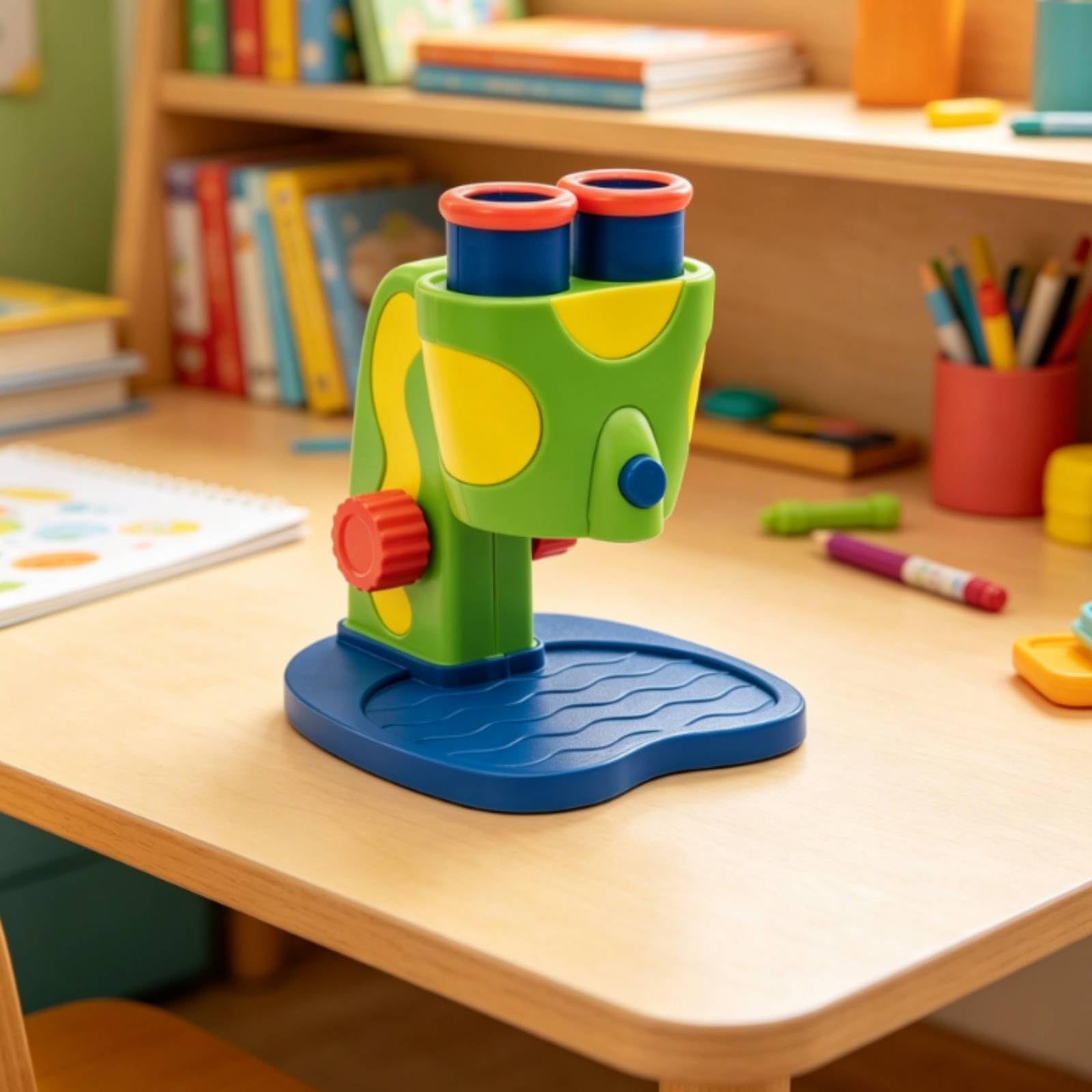 Microscopio Giocattolo Portatile Microscopio con Luce LED Didattico per Casa, Scuola