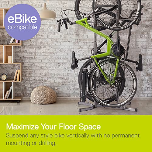 Image of Delta Cycle & Home Heavy Duty 2-Bike Upright Stand for Two Bikes - Lightweight Freestanding Bike Storage Rack - Tool-Free Adjustable Bike Stand for E-Bikes and Mountain & Road Bikes (HDRS6200)