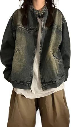 Mens Vintage Baggy Coat Y2K Altnertive Jacket Clothing Cyber Punk Loose Fit Streetwear Dark Academia Outerwear