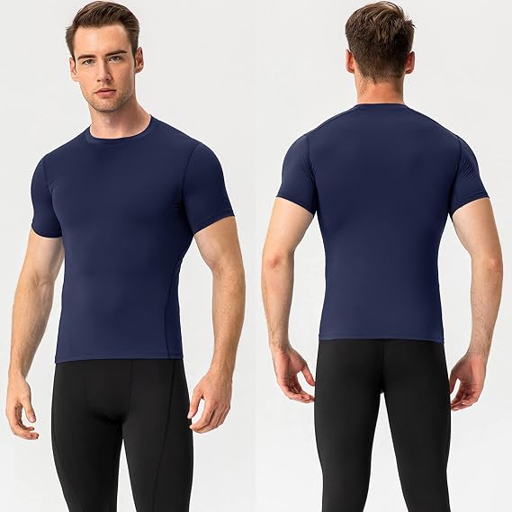 SPVISE Compression Shirt Men Short Sleeve Workout Tops Spandex Baselayer