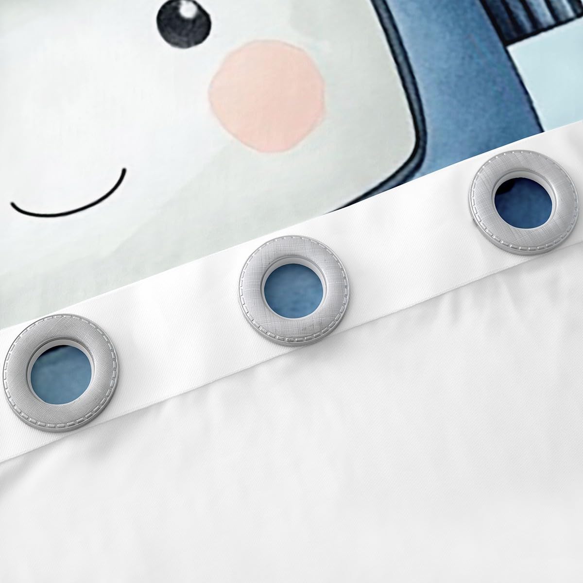 Manfei Cartoon Robot Kids Blackout Curtain,Cute Intelligent Toys Theme Window Drapes for Boys Girls,Modern Equipment Mechanical Tools Blue Window Treatments Grommet Top 2 Panel Set,38Wx54L inch image 5