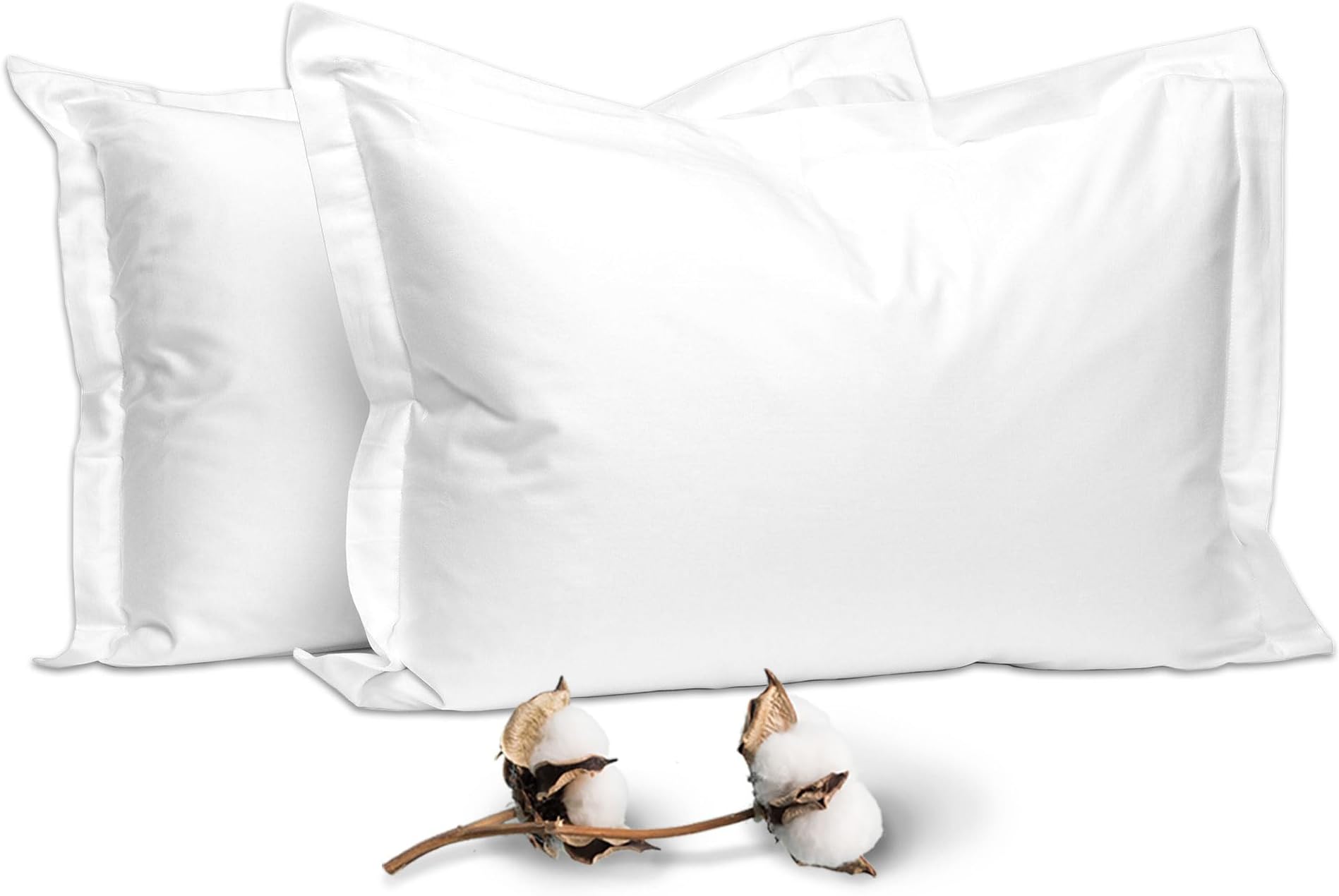 Extra Large Luxury White Pair Pillowcase, 22 inch x 31 inch, To Fit