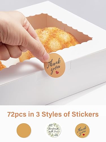 Miniatura 6 de Kootek 24 cajas de galletas con ventana, cajas de panadería de 12 x 8 x 2.5 pulgadas, cajas de pastelería para pasteles, fresas cubiertas de