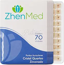 Ponto Auricular Cristal Quartzo Zirconado 700 Pontos Zhenmed Auriculoterapia (Esparadrapo Redondo)