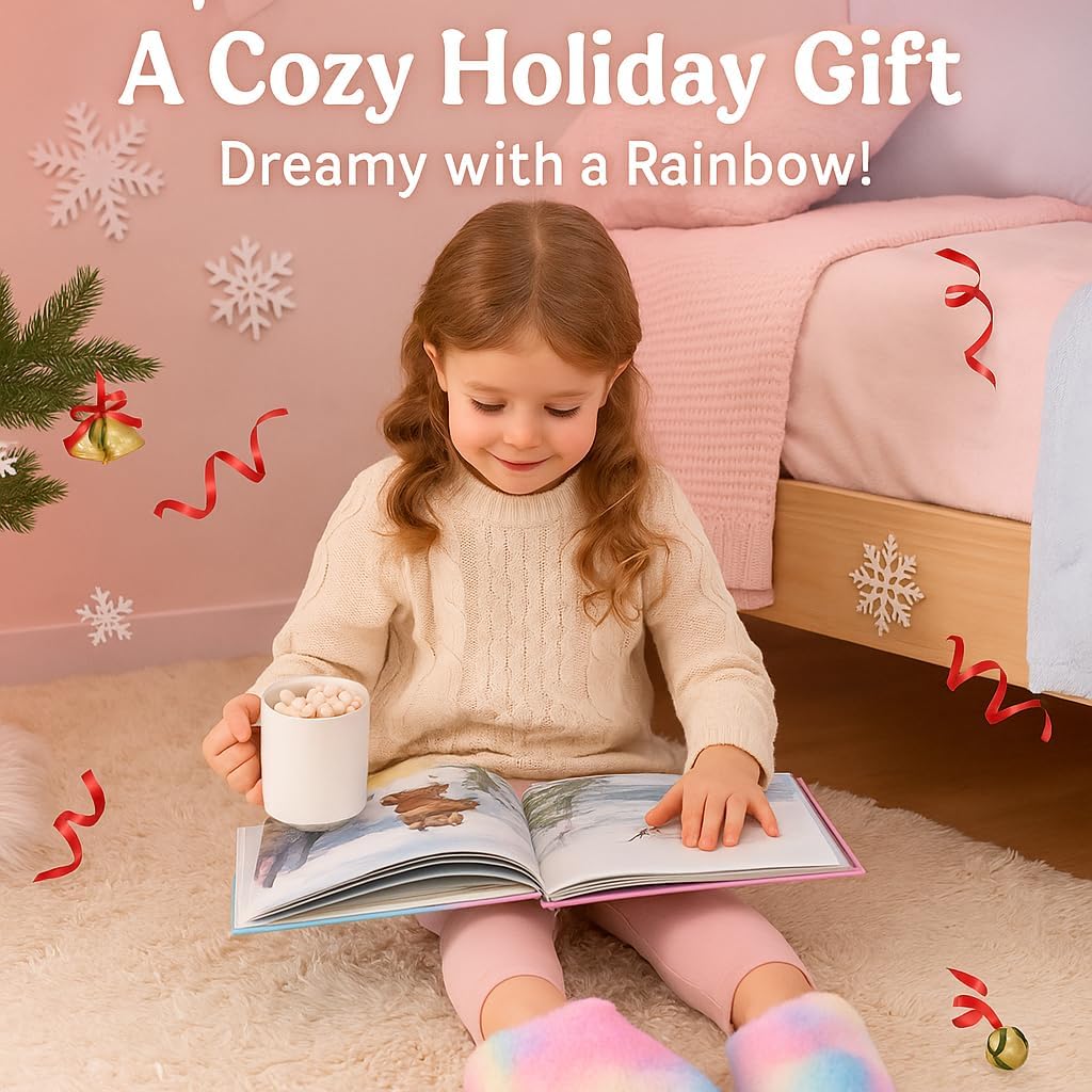 Girls Plush Faux Fur Slip on House Slippers Clog with Memory Foam - Bedroom Slippers Outdoor Indoor Faux Fur Lined - Image 4