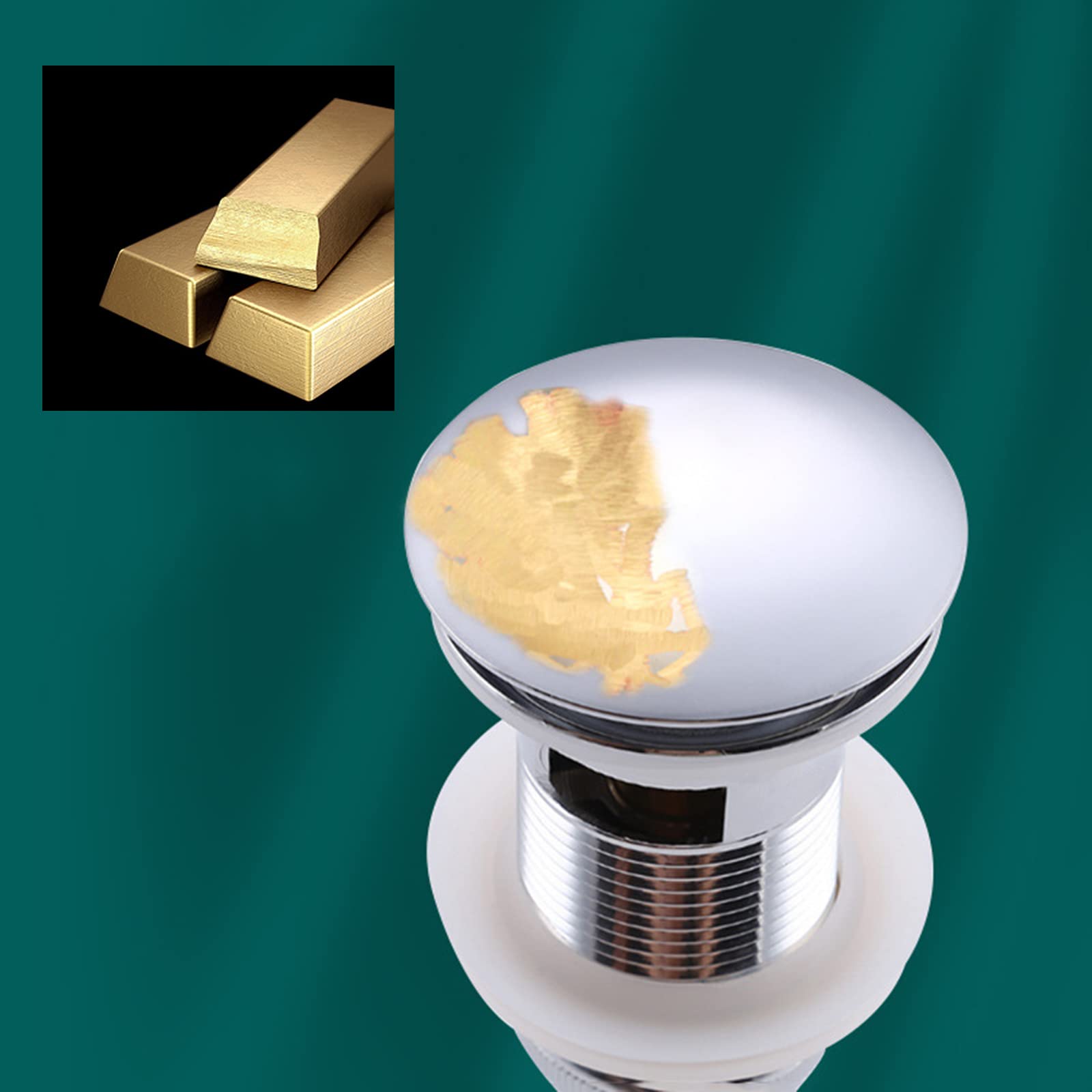 VáLvula DesagüE Lavabo,Tapon Lavabo Click Clack Universal,DesagüE Lavabo,Valvula Desague Lavabo Para BañO,latón,Desague Lavabo,Valvula Lavabo Universal,Oro Rosa B