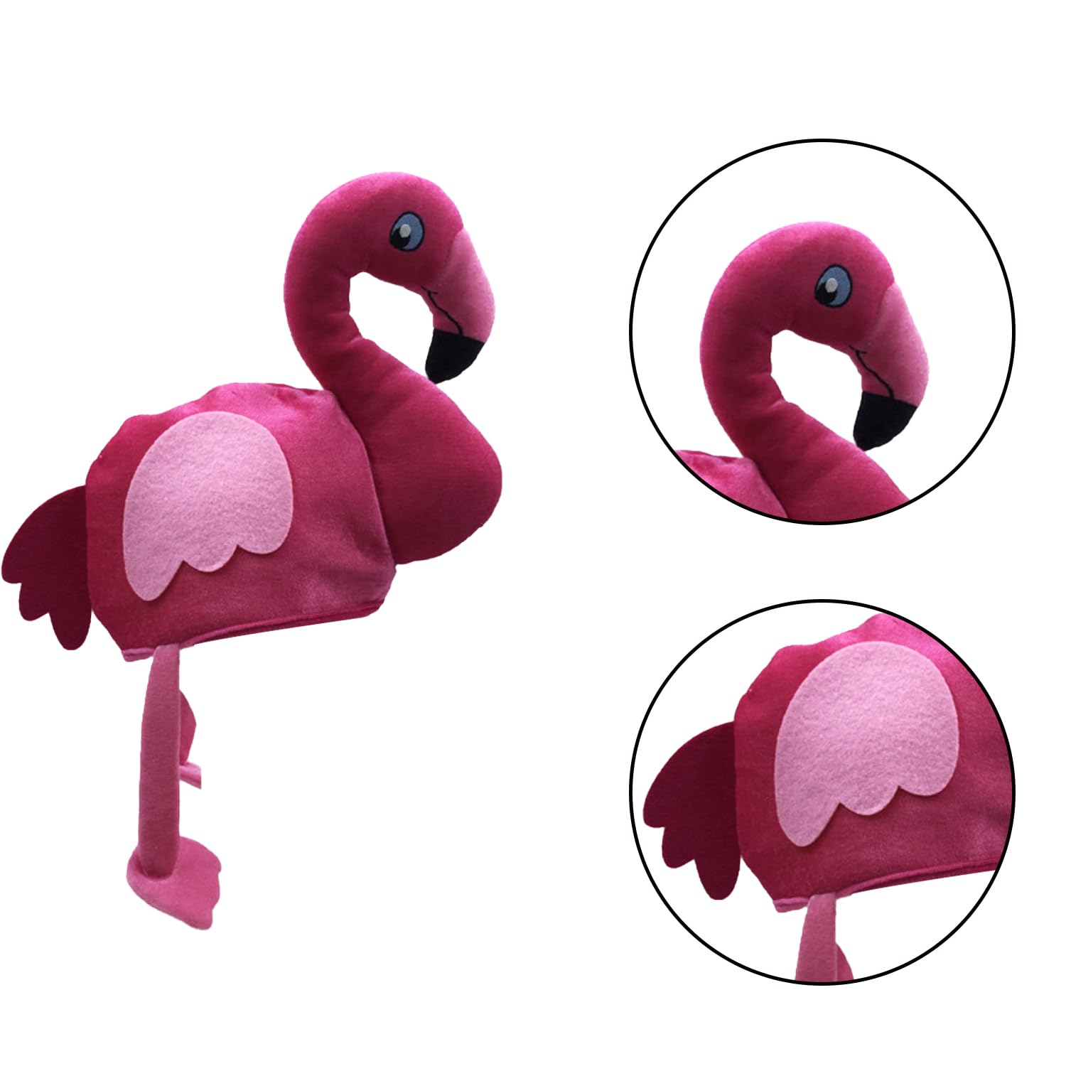 Nereds Adult Pink Flamingo Hat Carnival Funny Hat Flamingo Party Supplies for Hawaiian Luau Fancy Dress - Image 2