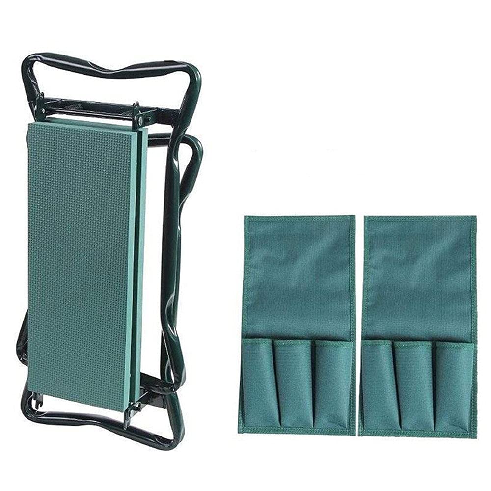 Gartenkniebank, klappbarer Sitzhocker mit Griffen und Werkzeugtasche 3 in 1 für Gartenarbeit und Heimwerken im Freien