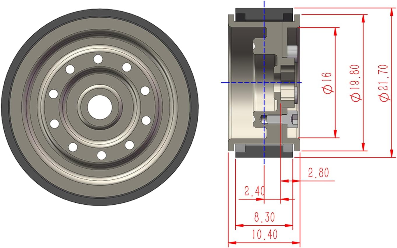 Deep Dish Aluminum 0.7inch Beadlock Wheels Hubs for 1/30 Axial SCX30 1/32 Redcat Ascent-32 RC Crawler Car Upgrades,Silver