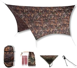AMAZONAS Ultra-Light Traveller Tarp Forest 650g Packmaß 25 x 10 cm Fallschirmseide Wetterschutz in Tarnoptik Blätterwaldoptik