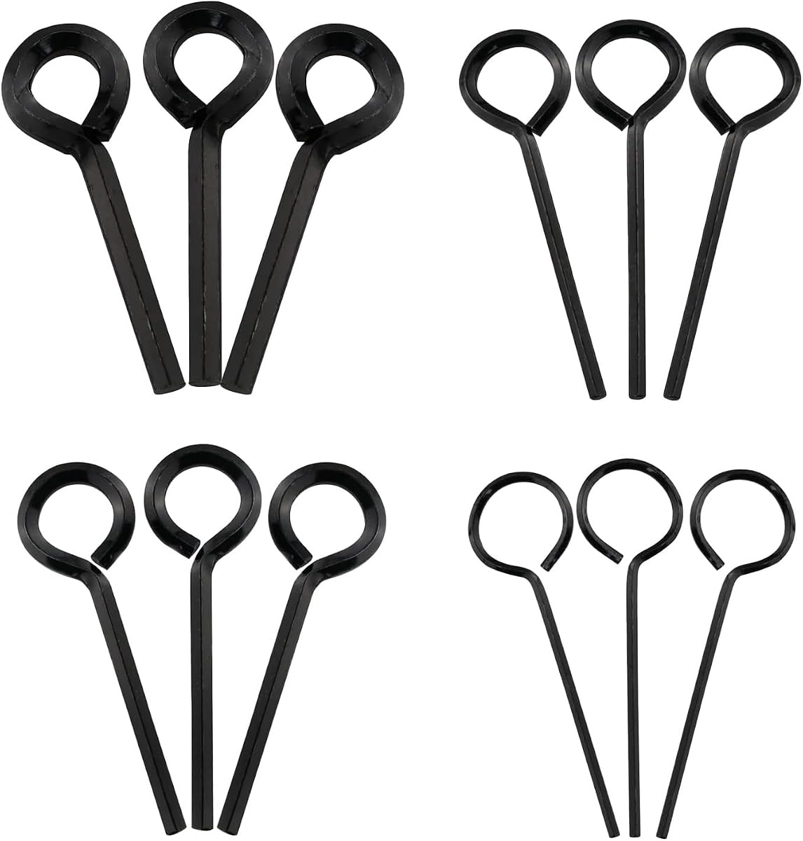 HIQU and HIST 12 PCS Black Standard Hex Dogging Key with Full Loop(5/64in,1/8 inch, 5/32 inch, 7/32 inch), Metal Allen Wrench Set Door Key for Push Bar Panic Exit Device Panic Exit Equipment