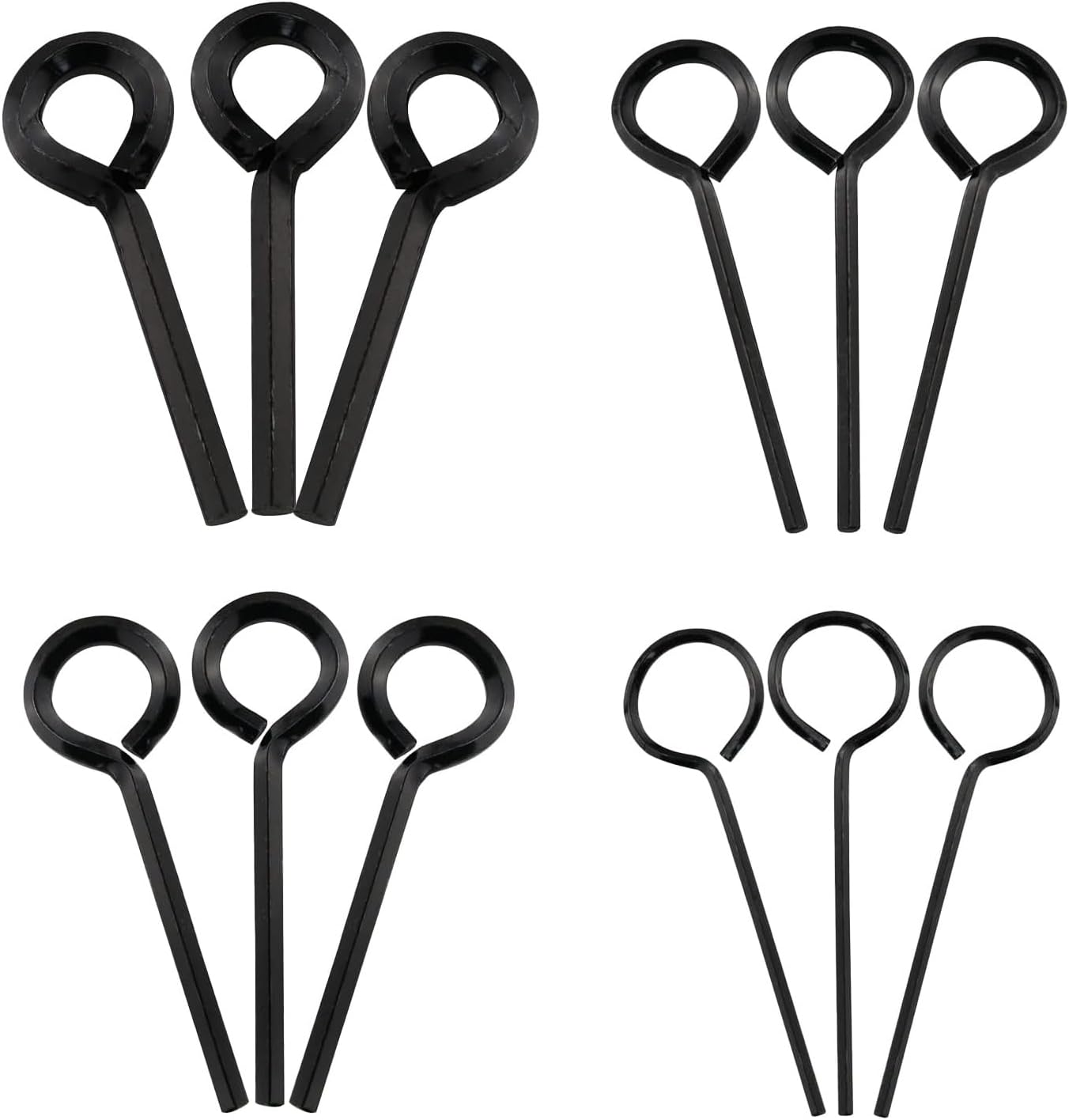 HIQU and HIST 12 PCS Black Standard Hex Dogging Key with Full Loop(5/64in,1/8 inch, 5/32 inch, 7/32 inch), Metal Allen Wrench Set Door Key for Push Bar Panic Exit Device Panic Exit Equipment