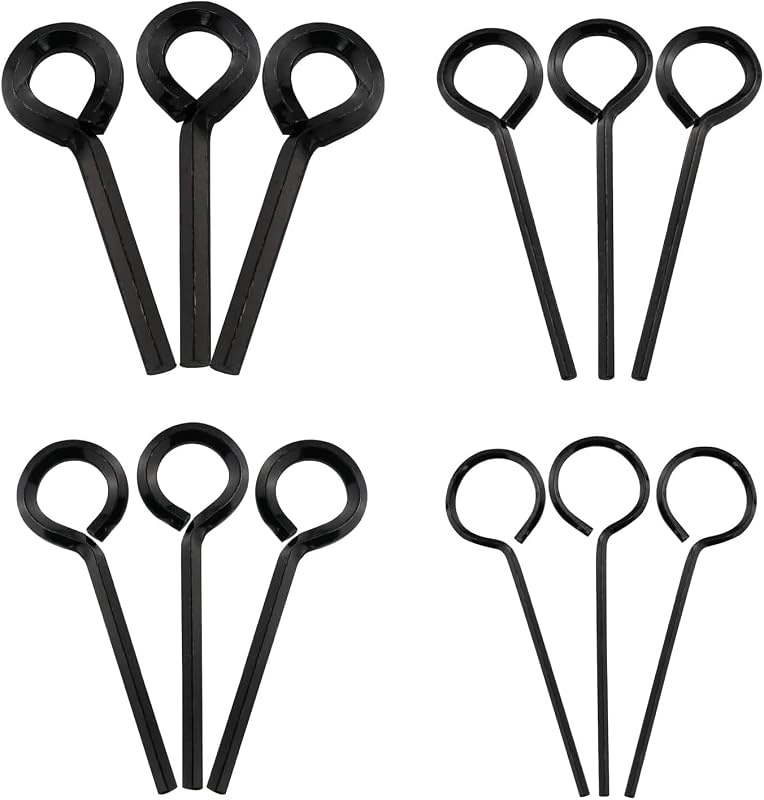 HIQU and HIST 12 PCS Black Standard Hex Dogging Key with Full Loop(5/64in,1/8 inch, 5/32 inch, 7/32 inch), Metal Allen Wrench Set Door Key for Push Bar Panic Exit Device Panic Exit Equipment