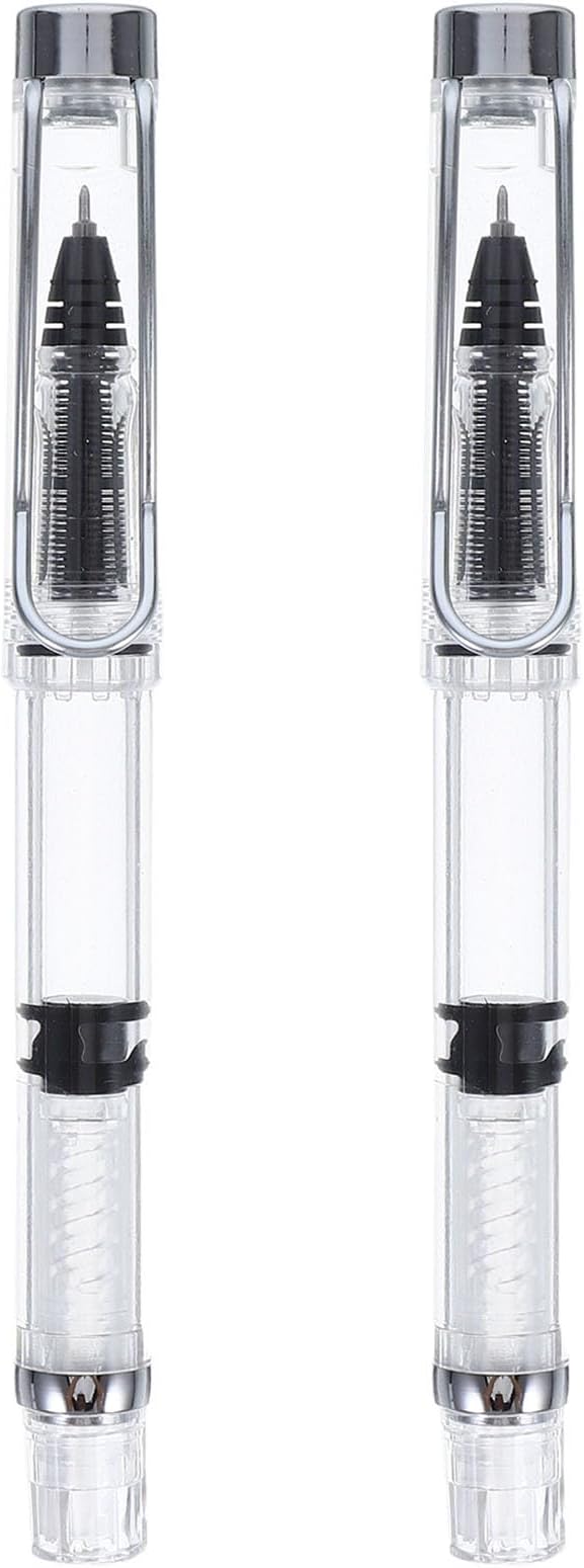 2pcs Water-based Pen Portable Students Ink Pen 0.38mm Smooth Filling Ink Pens Piston Filling Pen Bulk Portable Sign Pens Ink Style Pen Roller Pen for Office Business Supplies