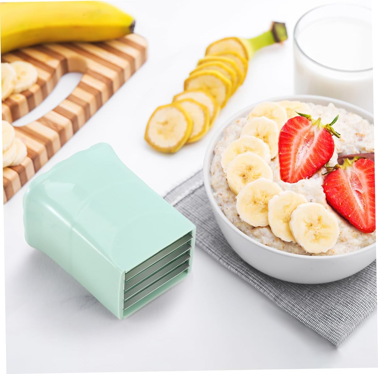 2 Pcs Handheld Fruit Slicer Tool with Brush, PP Stainless Steel