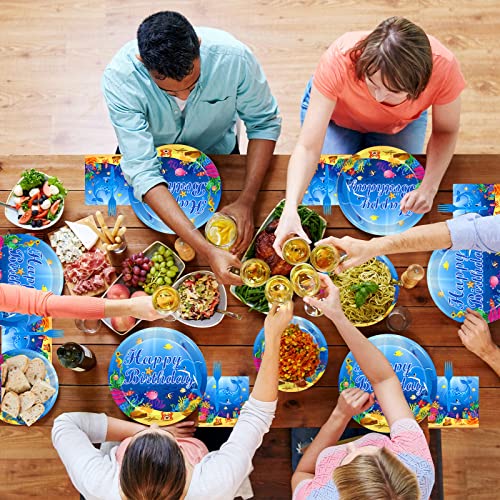 Kepeel 96 Pcs Ocean Sea Life Birthday Party Supplies, Under The Sea Party Decorations Plates Napkins Underwater World Creatures Whale Dolphin Fish Coral Reef Disposable Paper Decor, Serves 24 #TOP6