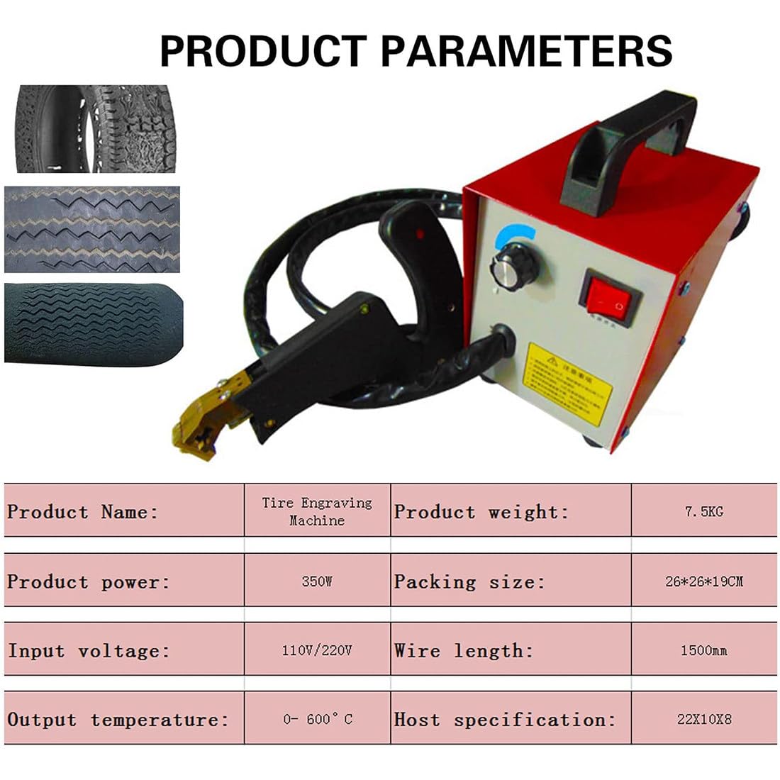 Strumento per Scanalare Pneumatici, 350W Macchina per Scanalare Pneumatici per Auto E Camion Forma U/V, Approfondire Il Disegno del Battistrada, Rinnovare Vecchi Pneumatici