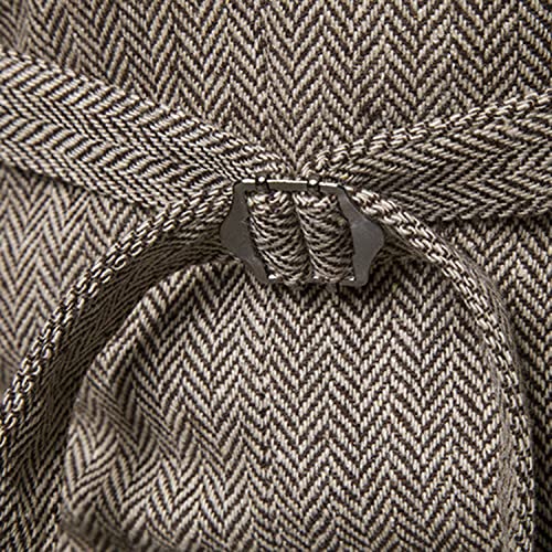 Lu's Chic Men's Double Breasted Waistcoat Fitted Sleeveless Suit Vest Cotton Business Formal Top 7