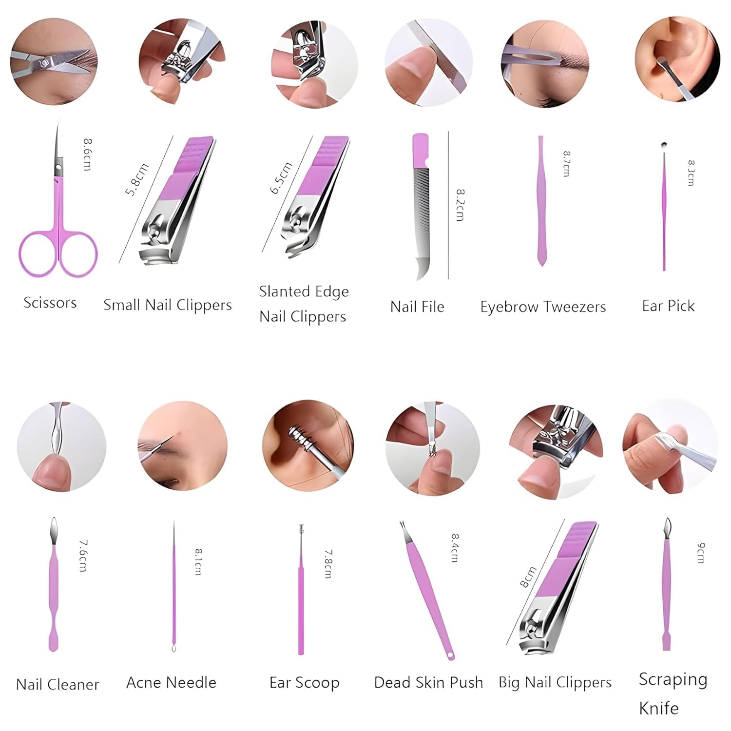 Manicure Kit,Stainless Steel Professional Manicure Set, pedicure Set, Nail Clipper, Manicure Pedicure kit for women and Men,Perfect Gifts for Women and Men (Multi-Color) (16 in 1) 3