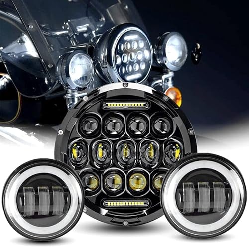 farol da motocicleta Para Road King Heritage Softail Para Street Glide Electra Glide Farol de LED pr