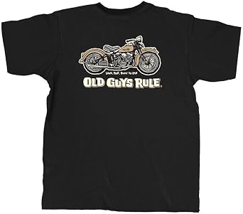 OLD GUYS RULE Mens Graphic T-Shirt, Panhead - Fathers Day, Birthday Gift - Funny Novelty Tee for Motorcycle Riders, Bikers