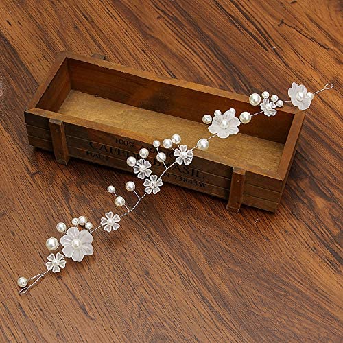 Frauen Hochzeit Haarschmuck Perle Blume Stirnband Braut weiche Kette Haarband Kristall handgemachte Tiaras Kopfbedeckung
